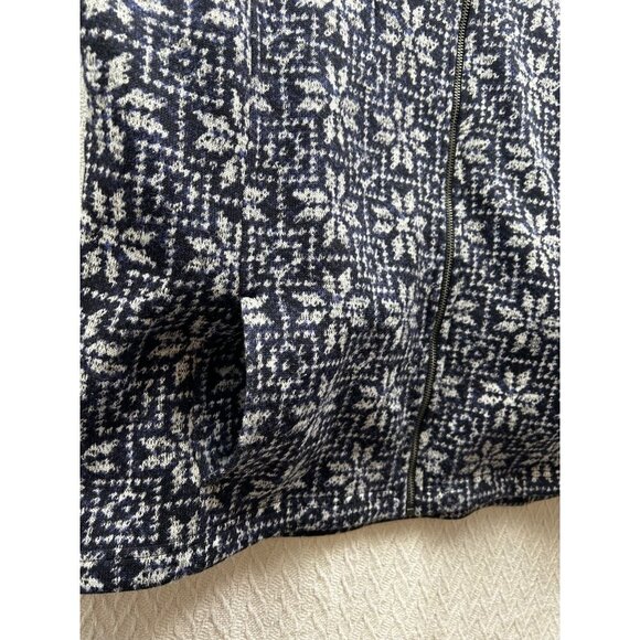 EUC TALBOTS NORDIC FAIR ISLE FAUX FUR HOODED VEST - WINTER ZIP-UP SLEEVELESS XXL - Picture 9 of 9